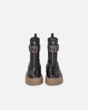 BOCANCI MIA 13 – PIELE DE VIȚEL/EFECT ELASTIC NEGRU PINKO SD0219-P061-Z99