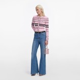 PINK STRIPE CARDIGAN Self-portrait SS26-056C-P-PINK