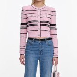 PINK STRIPE CARDIGAN Self-portrait SS26-056C-P-PINK