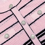 PINK STRIPE CARDIGAN Self-portrait SS26-056C-P-PINK