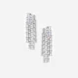 SQUARE CRYSTAL DANGLE EARRINGS Self-portrait SS26-633E-SL-SILVER