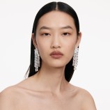 SQUARE CRYSTAL DANGLE EARRINGS Self-portrait SS26-633E-SL-SILVER