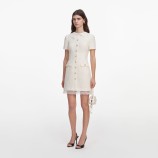 CREAM BOUCLE LACE TRIM MINI DRESS Self-portrait PF26-002SB-C-CREAM