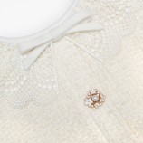 CREAM BOUCLE LACE TRIM MINI DRESS Self-portrait PF26-002SB-C-CREAM