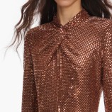 ROCHIE MIDI CU STRASURI Self-portrait PF26-116M-BR-BROWN