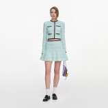 MINT POINTELLE KNIT MINI SKIRT Self-portrait PF26-072SK-G-GREEN