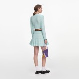 MINT POINTELLE KNIT MINI SKIRT Self-portrait PF26-072SK-G-GREEN