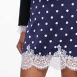 NAVY POLKA DOT SATIN MINI SKIRT Self-portrait PF26-083SK-N-NAVY