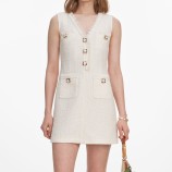 CREAM SLEEVELESS BOUCLE MINI DRESS Self-portrait PF26-005S-C-CREAM