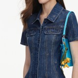 ROCHIE MINI DIN DENIM CU STRASURI Self-portrait PF26-818SA-BL-BLUE