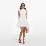 ROCHIE FĂRĂ MÂNECI DIN AMESTEC DE IN Self-portrait PF26-010SA-C-CREAM