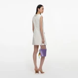 ROCHIE MINI DIN DENIM TEXTURAT Self-portrait AW26-812S-C-CREAM