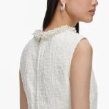 ROCHIE MINI DIN DENIM TEXTURAT Self-portrait AW26-812S-C-CREAM