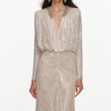 ROCHIE LUNGA CU STRASURI Self-portrait AW26-009XC-CH-CHAMPAGNE