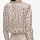 ROCHIE LUNGA CU STRASURI Self-portrait AW26-009XC-CH-CHAMPAGNE