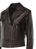 NEW SENSIBILE LEATHER JACKET PINKO 106247-A3EB-L72
