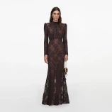 ROCHIE CU PAIETE  DIN DANTELĂ Self-portrait SC26-052X-BR-BROWN