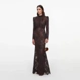 ROCHIE CU PAIETE  DIN DANTELĂ Self-portrait SC26-052X-BR-BROWN