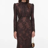 ROCHIE CU PAIETE  DIN DANTELĂ Self-portrait SC26-052X-BR-BROWN