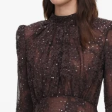 ROCHIE CU PAIETE  DIN DANTELĂ Self-portrait SC26-052X-BR-BROWN