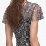 GREY RHINESTONE FISHNET MAXI DRESS Self-portrait SC26-162X-GR-GREY