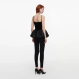 BLACK PANEL KNIT LEGGINGS Self-portrait SC26-175P-B-BLACK