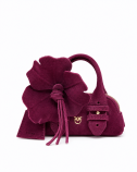NANO BOWLING WITH FLOWER SUEDE BAG PINKO 107757-A0F6-N45Y