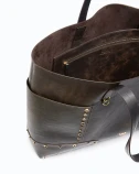 TOTE BAG STUDS PATCH CLOUD LEATHER PINKO 107650-A3MA-L64Y